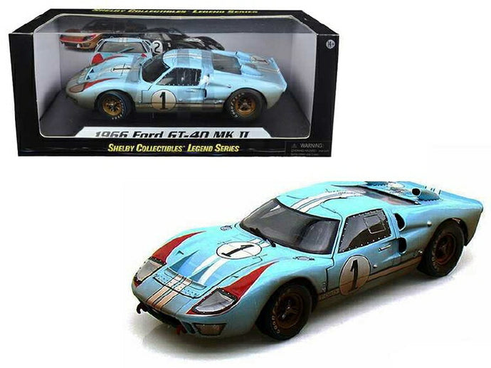 1966 FORDフォード GT40 GT 40 MK II #1 LIGHT BLUE DIRTY VERSIONルマン /Shelby Collectibles 1/18 ミニカー