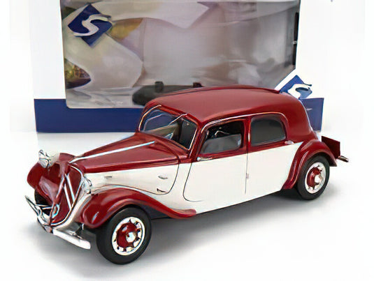 CITROEN - 11CV TRACTION 1937 - RED CREAM /SOLIDO 1/18 ミニカー