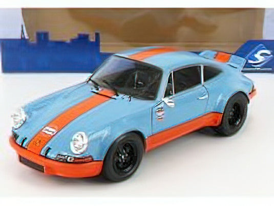 PORSCHEポルシェ 911 RSR COUPE 1973 - LIGHT BLUE ORANGE/SOLIDO 1/18 ミニカー