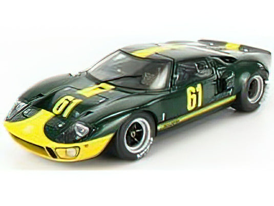 FORD USA - GT40 MKI N 61 RACING 1968 JIM CLARK - GREEN YELLOW /SOLIDO 1/18 ミニカー