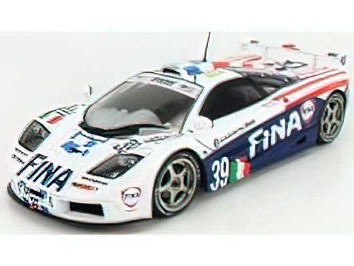 McLARENマクラーレン F1 GTR 6.1L V12 FINA TEAM BIGAZZI SRL N 39 24h LE MANS 1996 D.SULLIVAN - J.CECOTTO - N.PIQUET - WHITE BLUE /SOLIDO 1/18 ミニカー