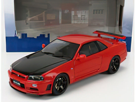 NISSAN - SKYLINE GT-R (R34) 1999 - ACTIVE RED BLACK /SOLIDO 1/18 ミニカー