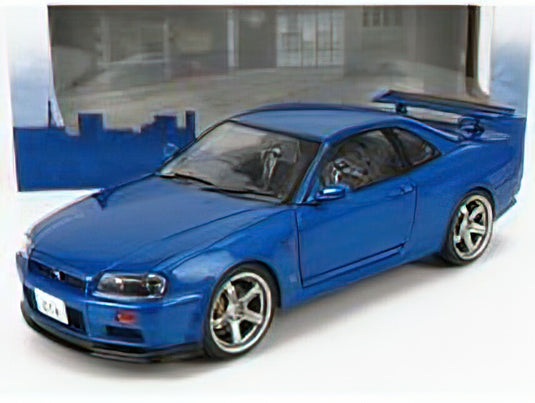NISSAN - SKYLINE GT-R (R34) COUPE 1999 - BLUE MET /SOLIDO 1/18 ミニカー
