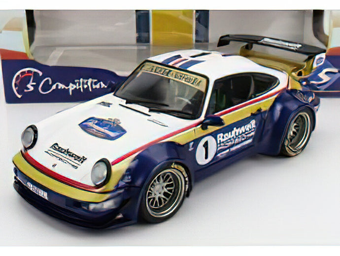 PORSCHE - 911 964 RWB RAUH WELT N 1 RACING 1992 - WHITE BLUE /SOLIDO 1/18ミニカー