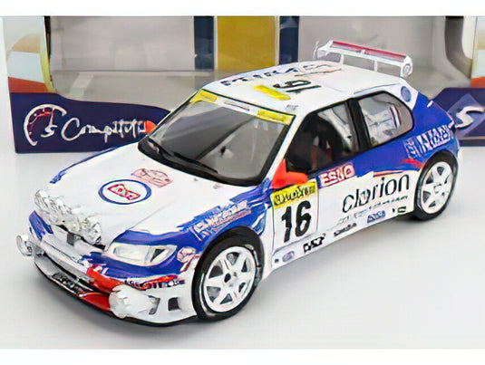 PEUGEOT - 306 MAXI N 14 10th RALLY MONTECARLO 1998 F.DELECOUR - D.GRATALOUP - WHITE BLUE /SOLIDO 1/18ミニカー