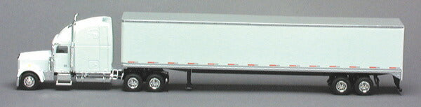 Freightliner Classic XL Tractor Trailer with Sleeper Cab in Blank White with Single Rear Door /SPEC-CAST  1/64 ミニチュア トラック 建設機械模型 工事車両