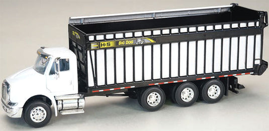H & S Big Dog Forage Box on International 8600 Truck in White /SPEC-CAST  1/64 ミニチュア トラック 建設機械模型 工事車両