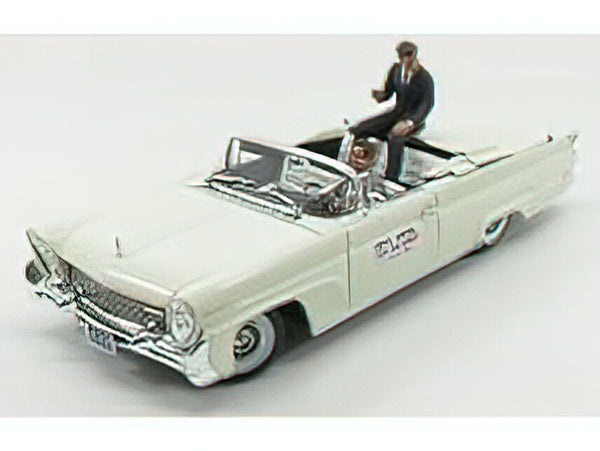 LINCOLN - CONTINENTAL MKIII CABRIOLET 1960 - WITH JOHN F.KENNEDY FIGURE IN OREGON - WHITE /Sunstarサンスター 1/18 ミニカー