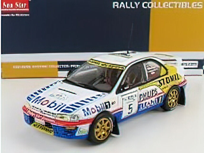 SUBARUスバル - IMPREZAインプレッサ 555 N 1 WINNER RALLY ELPA 1997 H.KRZYSZTOF - W.MACIEJ - WHITE BLUE /Sunstarサンスター 1/18 ミニカー