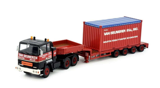 Van Seumeren Ford Transcontinental Lowloader + Container 410298 トレーラー トラック /Tekno 1/50 建設機械模型
