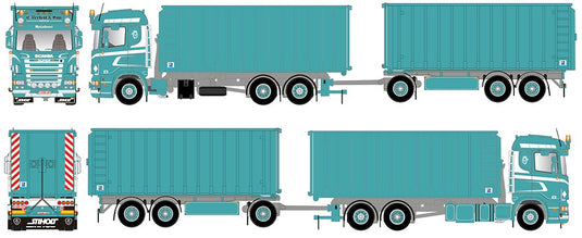 【予約】2017年5-7月以降発売予定Verbist Scaniaスカニア R-serie Topline with hookarm container トラック Teknoテクノ  建設機械模型 工事車両 1/50 ミニチュア