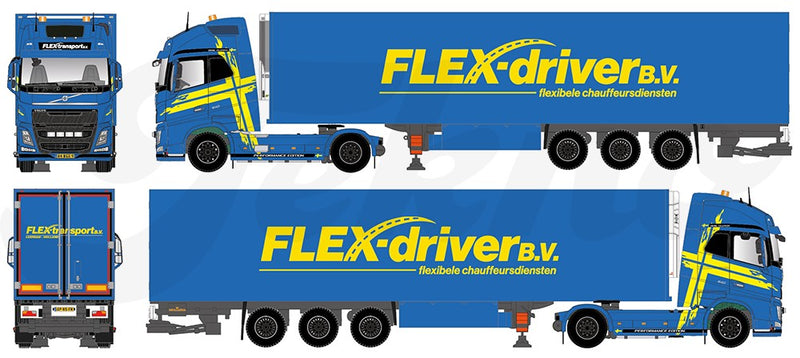 【予約】2017年8-10月以降発売予定Flex driver Volvo FH04 Globetrotter XL リーファー セミトレーラートラック Teknoテクノ  建設機械模型 工事車両 1/50 ミニチュア