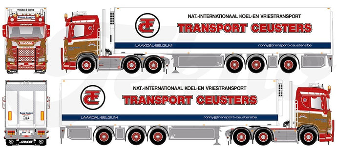 【予約】4-6月以降発売予定Ceusters, Ronny Scaniaスカニア S-serie Lowline with zamac リーファートレーラートラック  建設機械模型 工事車両 TEKNO 1/50 ミニチュア