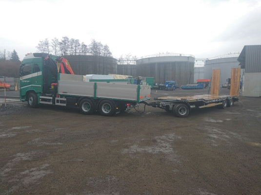 【予約】4-6月以降発売予定Brunner Volvo FH04 Globetrotter rigid truck with flat trailerトラック  建設機械模型 工事車両 TEKNO 1/50 ミニチュア