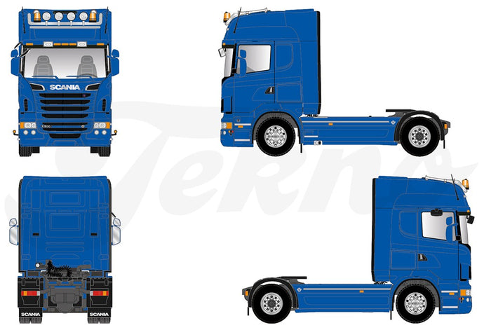 【予約】2018年1-3月以降発売予定T.B.P. Scaniaスカニア R-serie Topline 4x2トラクタ  建設機械模型 工事車両 TEKNO 1/50 ミニチュア