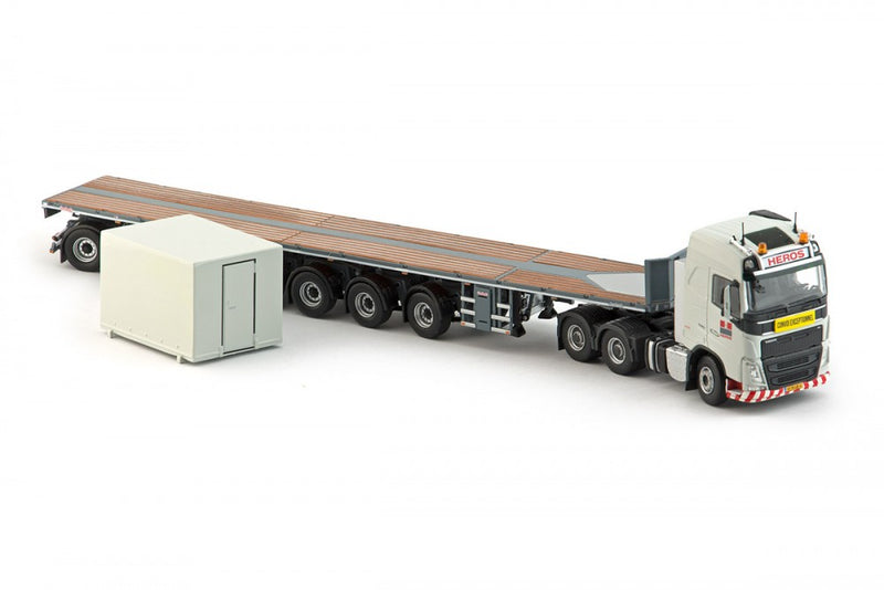 ギャラリービューアに画像をロードする, Heros　Heros Volvo FH04 Globertrotter 6x4 with 7軸Nooteboomノーテブーム Ballastトレーラートレーラー  建設機械模型 工事車両 TEKNO 1/50 ミニチュア
