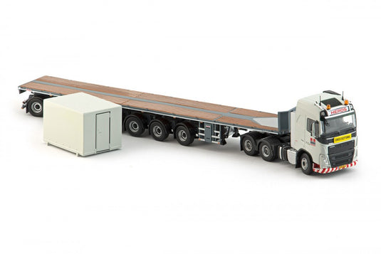 Heros　Heros Volvo FH04 Globertrotter 6x4 with 7軸Nooteboomノーテブーム Ballastトレーラートレーラー  建設機械模型 工事車両 TEKNO 1/50 ミニチュア