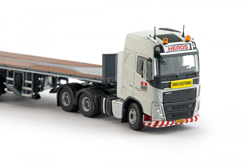 ギャラリービューアに画像をロードする, Heros　Heros Volvo FH04 Globertrotter 6x4 with 7軸Nooteboomノーテブーム Ballastトレーラートレーラー  建設機械模型 工事車両 TEKNO 1/50 ミニチュア
