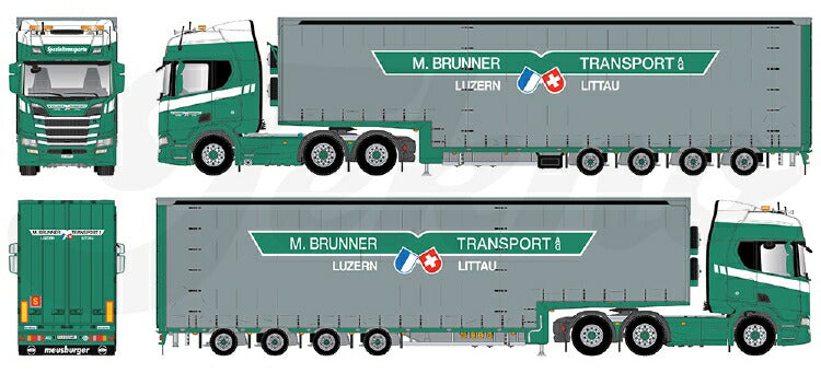 ギャラリービューアに画像をロードする, 【予約】2021年4-6月以降発売予定Brunner Scania Rserie Topline met 4 assige Meusburger opleggerトラック  /Tekno  建設機械模型 工事車両 1/50 ミニチュア
