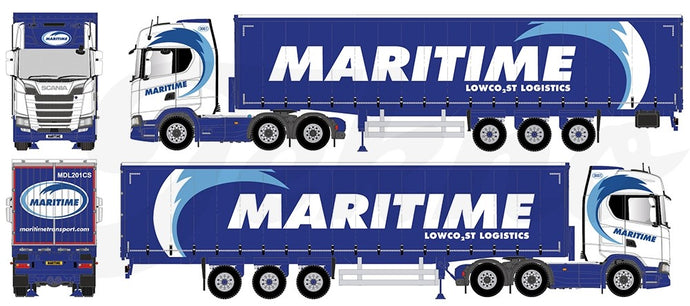 【予約】4-6月以降発売予定Maritime Scaniaスカニア R-serie Nex Gen with curtainside semitrailerトラック  建設機械模型 工事車両 TEKNO 1/50 ミニチュア