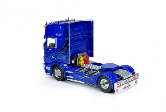 Blue Shark Scaniaスカニア 4 Serie Toplineトラクタ  建設機械模型 工事車両 TEKNO 1/50 ミニチュア