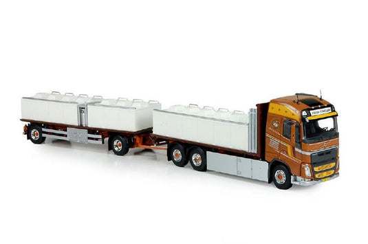 Freia Forellen Volvo FH04 Globetrotter camion avec remorque le transport du poissonトレーラー 建設機械模型 工事車両TEKNO 1/50 ミニチュア