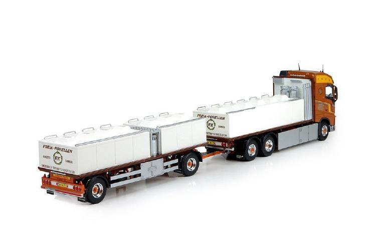 ギャラリービューアに画像をロードする, Freia Forellen Volvo FH04 Globetrotter camion avec remorque le transport du poissonトレーラー 建設機械模型 工事車両TEKNO 1/50 ミニチュア
