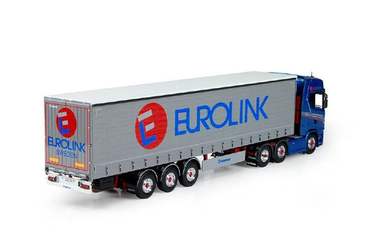 Eurolink Scaniaスカニア S-serie Highline avec semi-remorque avec rideaux coulissantesトラック  建設機械模型 工事車両 TEKNO 1/50 ミニチュア