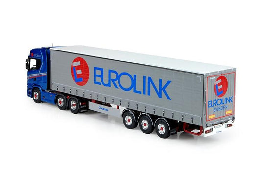 Eurolink Scaniaスカニア S-serie Highline avec semi-remorque avec rideaux coulissantesトラック  建設機械模型 工事車両 TEKNO 1/50 ミニチュア