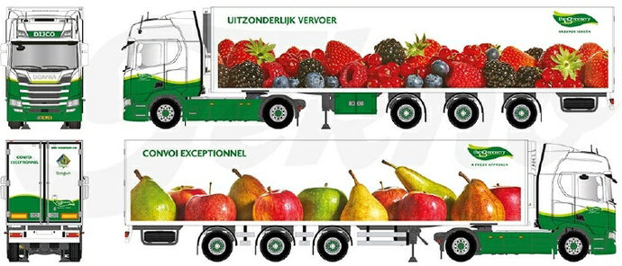 【予約】10-12月以降発売予定Greenery Hardfruit en zachtfruit Scaniaスカニア NGS R450 Highline avec 3軸 widespread semi-remorque frigoトラック 建設機械模型 工事車両TEKNO 1/50 ミニチュア