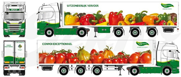 【予約】10-12月以降発売予定Greenery Tomaten en paprika Scaniaスカニア NGS R450 Highline avec 3軸 widespread semi-remorque frigoトラック 建設機械模型 工事車両TEKNO 1/50 ミニチュア