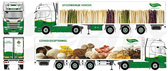 【予約】10-12月以降発売予定Greenery Paddestoelen en asperges Scaniaスカニア NGS R450 Highline avec 3軸 widespread semi-remorque frigoトラック 建設機械模型 工事車両TEKNO 1/50 ミニチュア