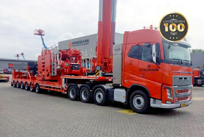 【予約】10-12月以降発売予定Peinemann Peinemann Volvo FH04 Globetrotter 8x4 + ノーテブーム MCO-PX semi low loader 6軸トレーラー 建設機械模型 工事車両TEKNO 1/50 ミニチュア