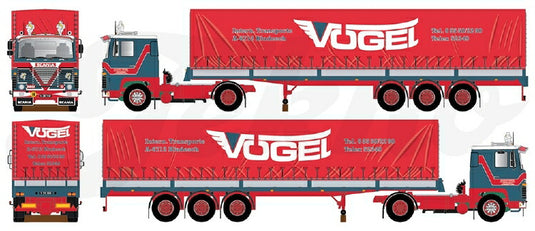 【予約】2020年1-3月以降発売予定Vogel Scania 140 Classic tilt セミトレーラートラックトレーラー/建設機械模型 工事車両 TEKNO 1/50 ミニチュア