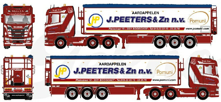 ギャラリービューアに画像をロードする, 【予約】6-8月以降発売予定Peeters Scania S-serie Highline with potato-semitrailerトラック/建設機械模型 工事車両 Tekno 1/50 ミニチュア
