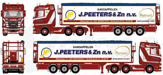 【予約】6-8月以降発売予定Peeters Scania S-serie Highline with potato-semitrailerトラック/建設機械模型 工事車両 Tekno 1/50 ミニチュア