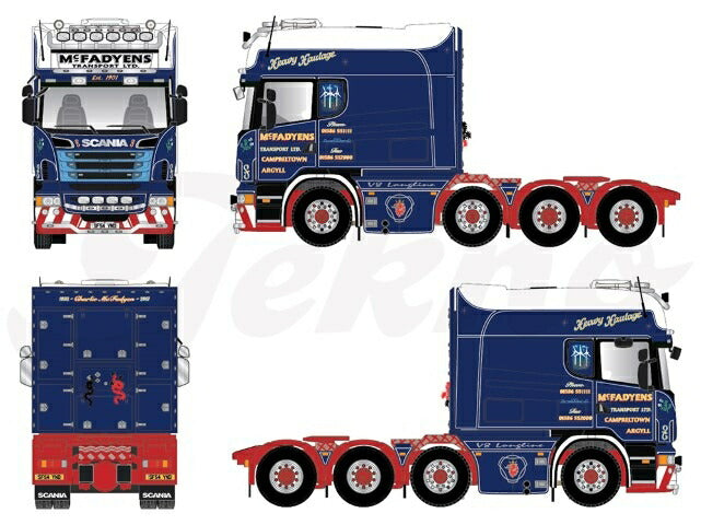 ギャラリービューアに画像をロードする, 【予約】2020年1-3月以降発売予定Mc Fadyens Scania R-serie Longline 8x4トラックトラクタヘッド/建設機械模型 工事車両 TEKNO 1/50 ミニチュア
