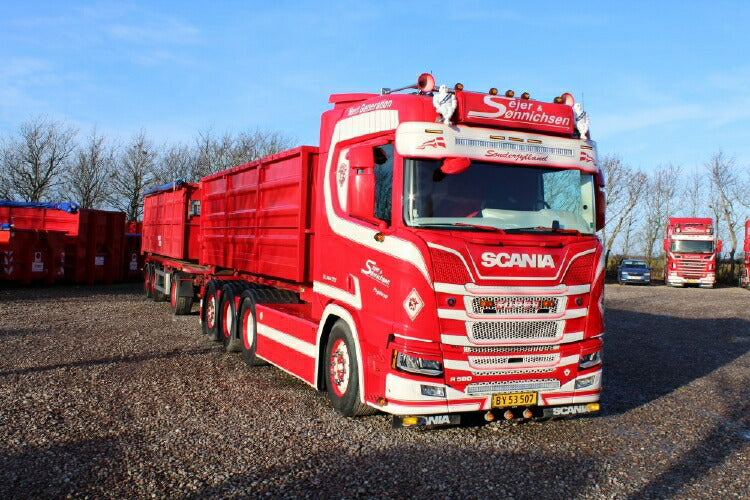 ギャラリービューアに画像をロードする, 【予約】10-12月以降発売予定Sejer en Sonnichsen Scania NGS R-serie Highline rigid truck with hookarm container + trailerトラック/建設機械模型 工事車両 Tekno 1/50 ミニチュア
