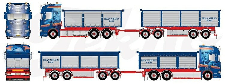 ギャラリービューアに画像をロードする, 【予約】2021年1月-3月以降発売予定Nielsen, Brian - Godfather Scania S-serie Highline motorwagen met aanhanger met resin bakken
