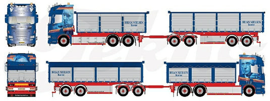 【予約】2021年1月-3月以降発売予定Nielsen, Brian - Godfather Scania S-serie Highline motorwagen met aanhanger met resin bakken