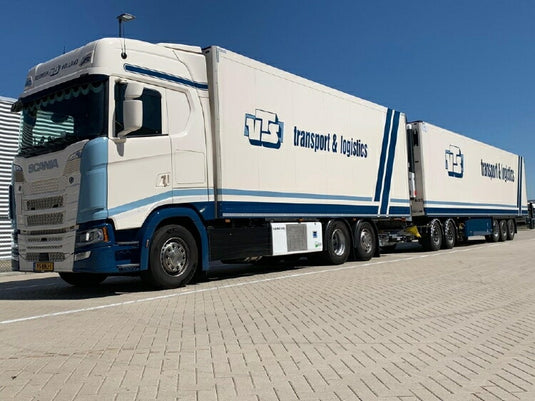 【予約】2020年1-3月以降発売予定VTS Transport & Logistics Scania Road train combi S-serie Highline rigid truck 3軸リーファーコンテナトラックトレーラー/建設機械模型 工事車両 TEKNO 1/50 ミニチュア