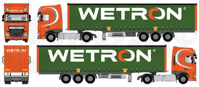 【予約】10-12月以降発売予定Wetron DAF XF Super Space Cab Euro 6 met 3-assige schuifzeilen opleggerトラック 建設機械模型 工事車両TEKNO 1/50 ミニチュア