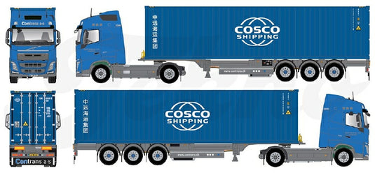 【予約】2020年1-3月以降発売予定Contrans Volvo FH04 Globetrotter met 40フィート Coscoコンテナトラック/建設機械模型 工事車両 TEKNO 1/50 ミニチュア