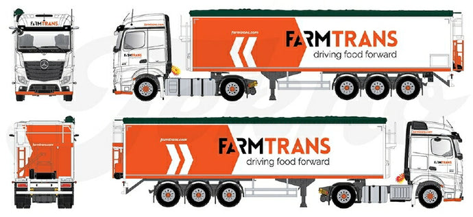 【予約】2020年1-3月以降発売予定Farm Trans メルセデス・ベンツアクトロス Streamspace Mirrorcam with potato-semitrailer /建設機械模型 工事車両 TEKNO 1/50 ミニチュア