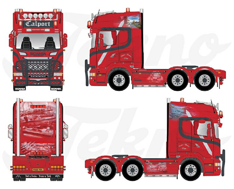 ギャラリービューアに画像をロードする, 【予約】12月以降発売予定Calport Scania R-serie Topline 6x2トラック トラクタ/TEKNO 1/50 建設機械 模型ミニカー  はたらく車 重機
