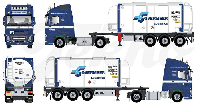 【予約】2020年1-3月以降発売予定Overmeer Transport Volvo FH04 Globetrotter XL with Swap tankcontainerトラック/建設機械模型 工事車両 TEKNO 1/50 ミニチュア