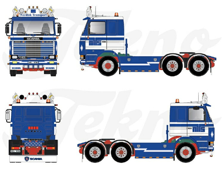 ギャラリービューアに画像をロードする, 【予約】2020年8-10月以降発売予定Nordisk - Hugosson Scania 2-serie 142 6x2トラック トラクタ TEKNO 1/50 建設機械 模型ミニカー  はたらく車重機
