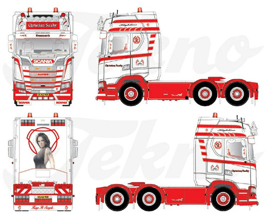 【予約】2020年8-10月以降発売予定Christian Saaby Scania Next Gen S-serie Highline 6x2トラック トラクタ TEKNO 1/50 建設機械 模型ミニカー  はたらく車重機