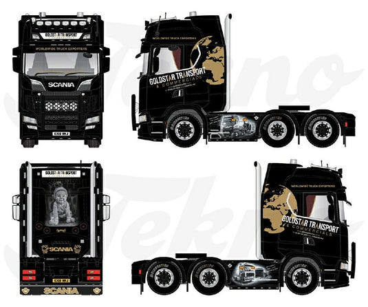 【予約】2021年2月以降発売予定Goldstar Scania Next Gen S-serie Highline 6x2 トラック トラクタ/TEKNO 1/50 建設機械 模型ミニカー  はたらく車 重機