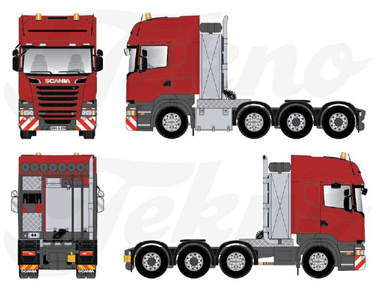 【予約】2020年8-10月以降発売予定T.B.P. Scania R-Streamline 8x4 Scania R-serie Topline 8x4トラック トラクタ TEKNO 1/50 建設機械 模型ミニカー  はたらく車重機